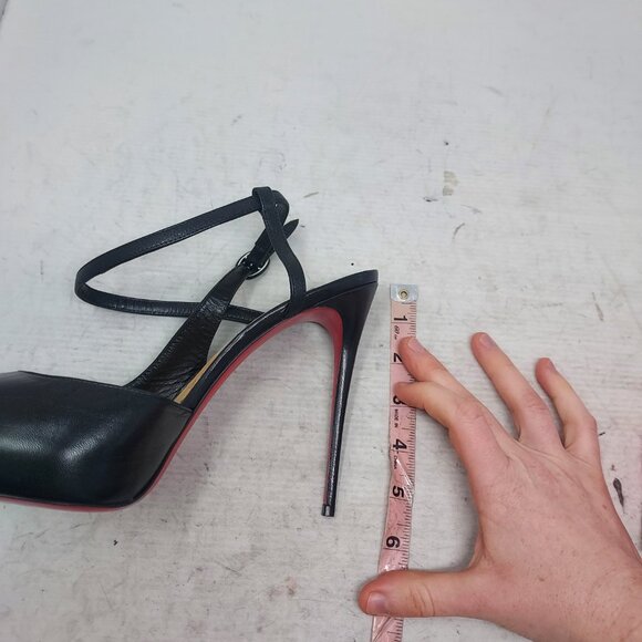 Christian Louboutin Black Jenlove Alta Peep Toe Sandal heel Shoe - Picture 12 of 12